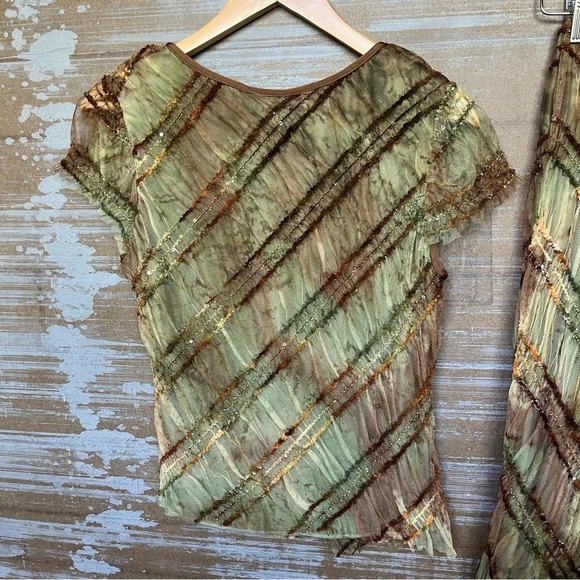 Double D Ranch Ruffle Ombre Striped Skirt Set NFR Western Rodeo Boho Womens S - Picture 3 of 8